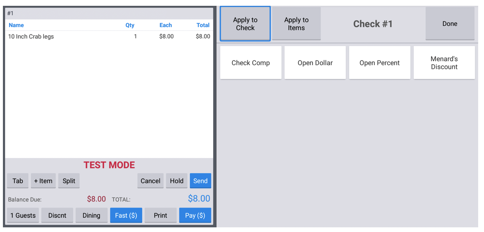 Discounting Items and Checks