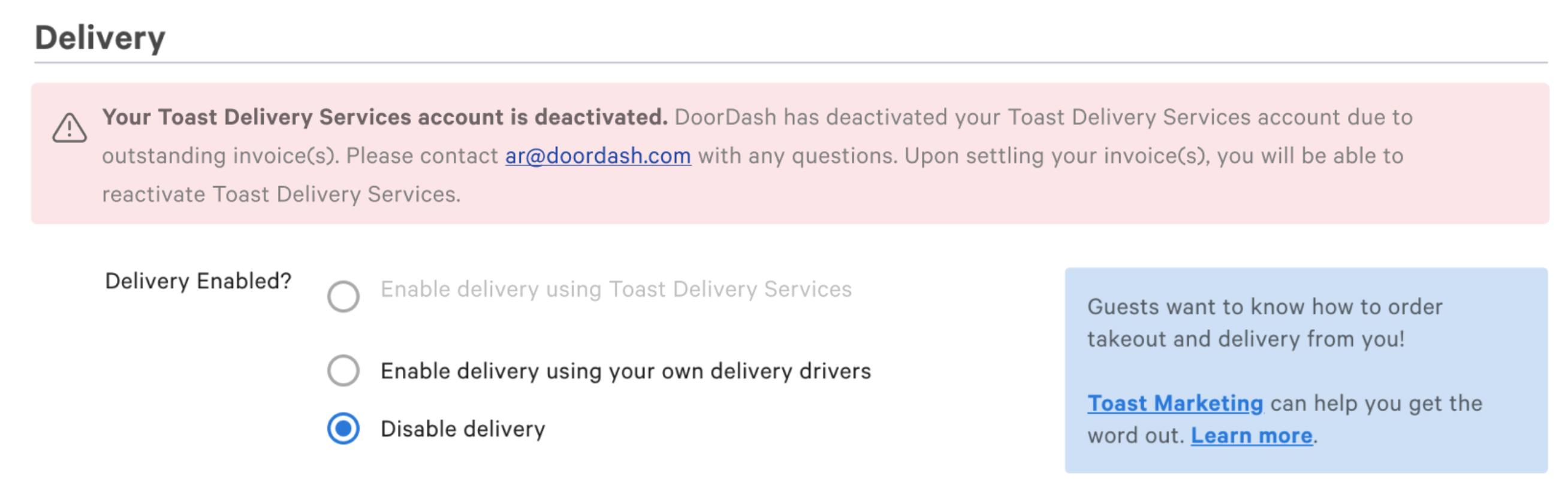 Getting Started Toast Delivery Services Signup & Setup