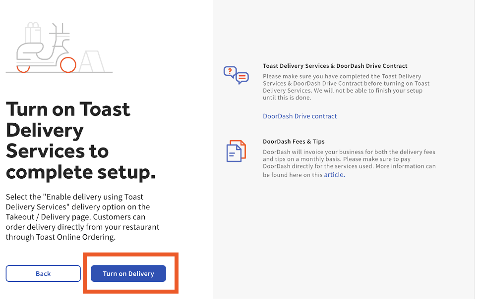 Getting Started Toast Delivery Services Signup & Setup