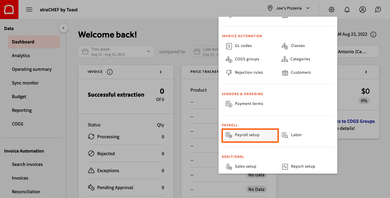 Toast Payroll + xtraCHEF Integration