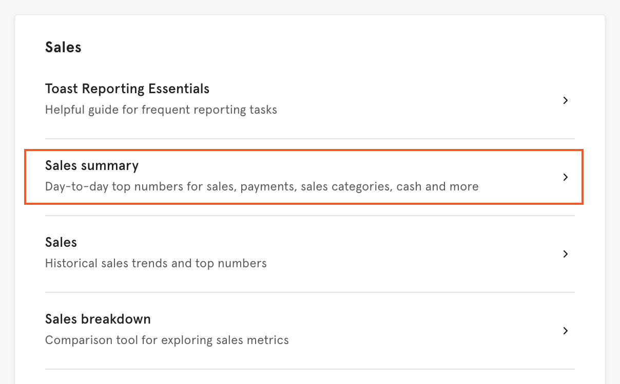 Toast Delivery Services Reporting