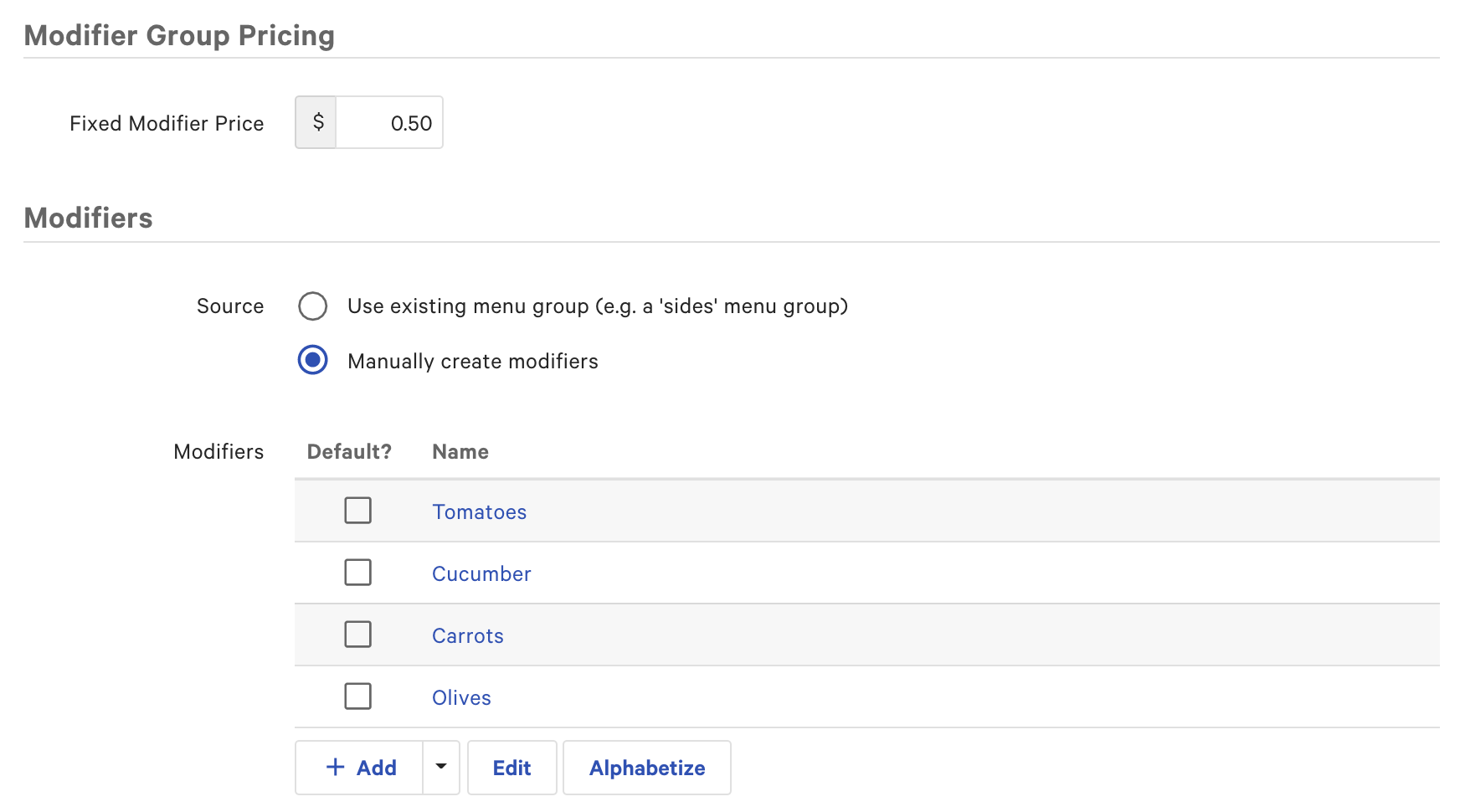 Modifier Pricing Strategies