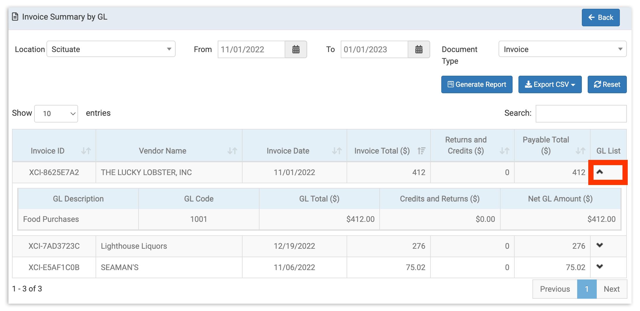 xtraCHEF: Reports - Accounting