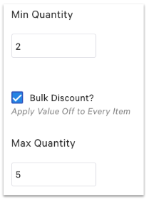 bulk discount settings