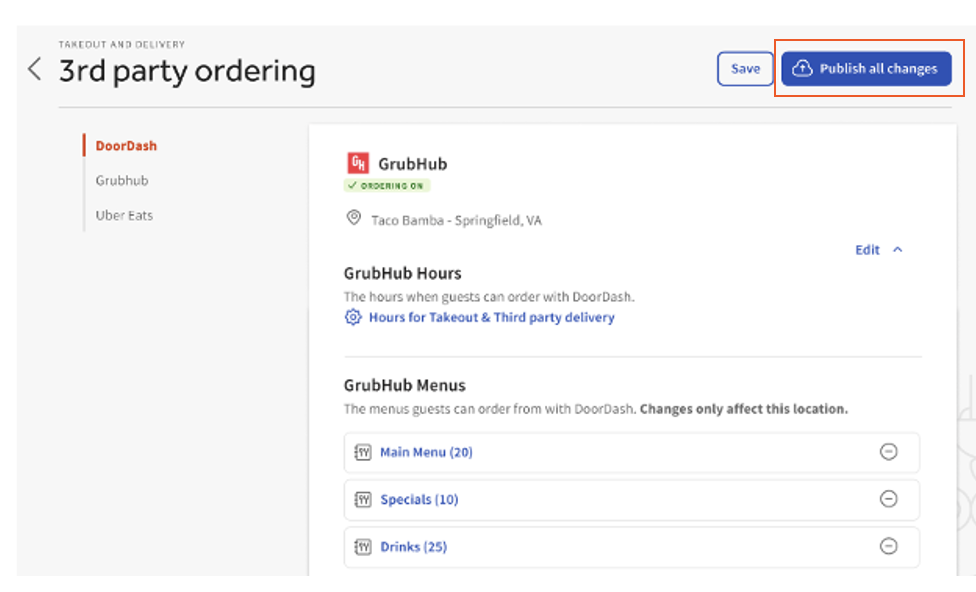 How to adjust or update Grubhub orders