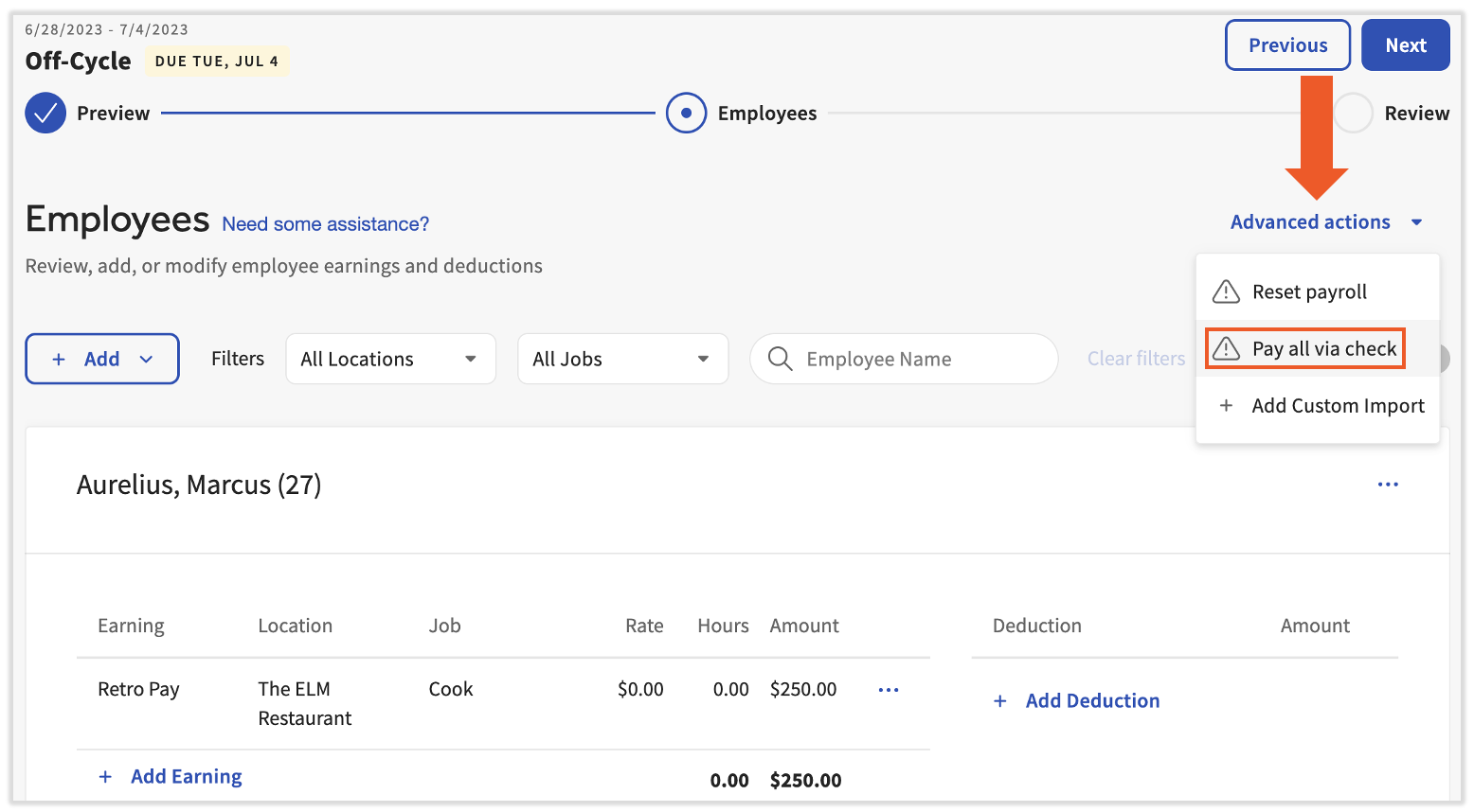 Toast Payroll Set Up and Configure OffCycle Payrolls