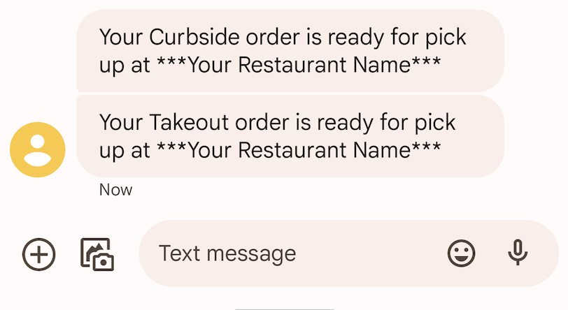 Order Ready Text Messaging from the Orders Hub