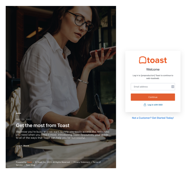 Get Started With Single SignOn Login with Toast