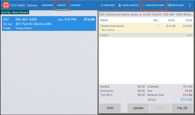 Get Help with Delivery Mode, and Dispatch Drivers