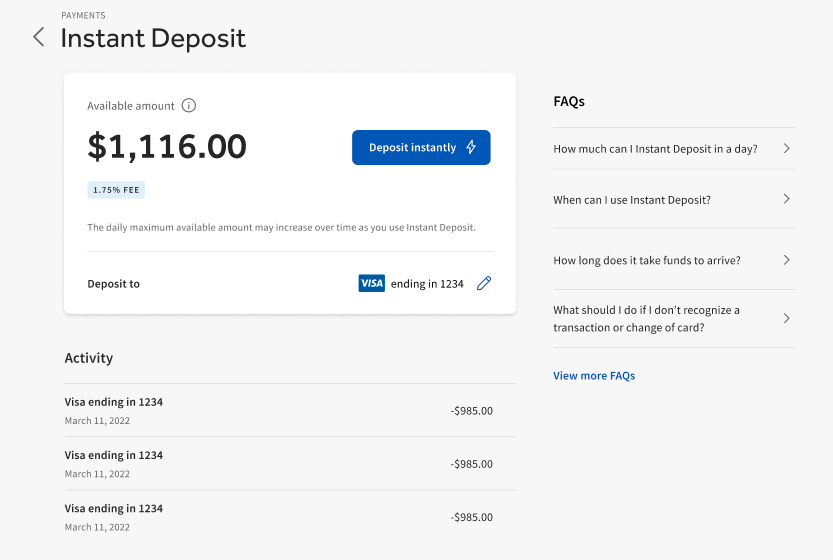 Get Started With Instant Deposit