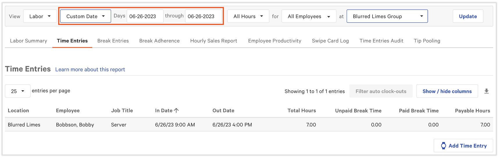 Toast Payroll Manage Timesheets