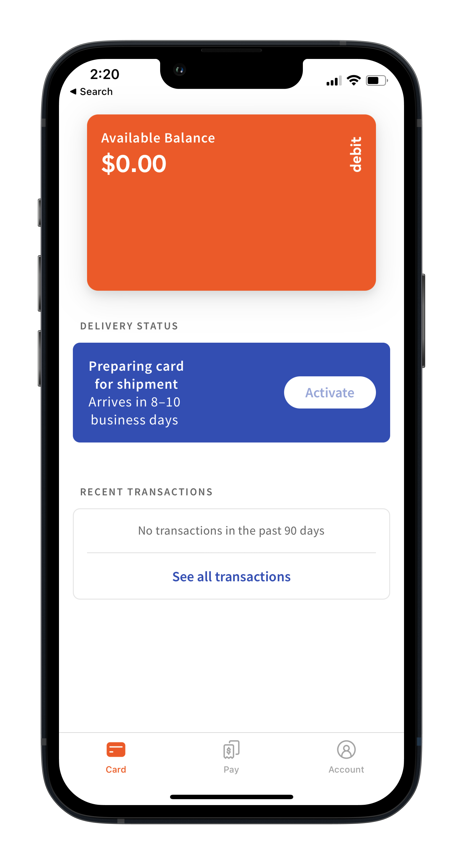 The MyToast App: Card