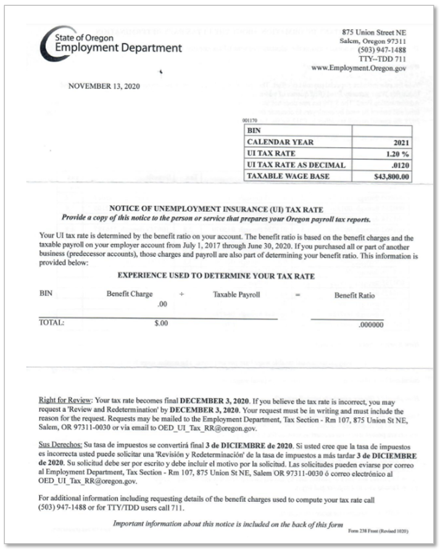 Toast Payroll State Withholding and UI Tax Notice Examples