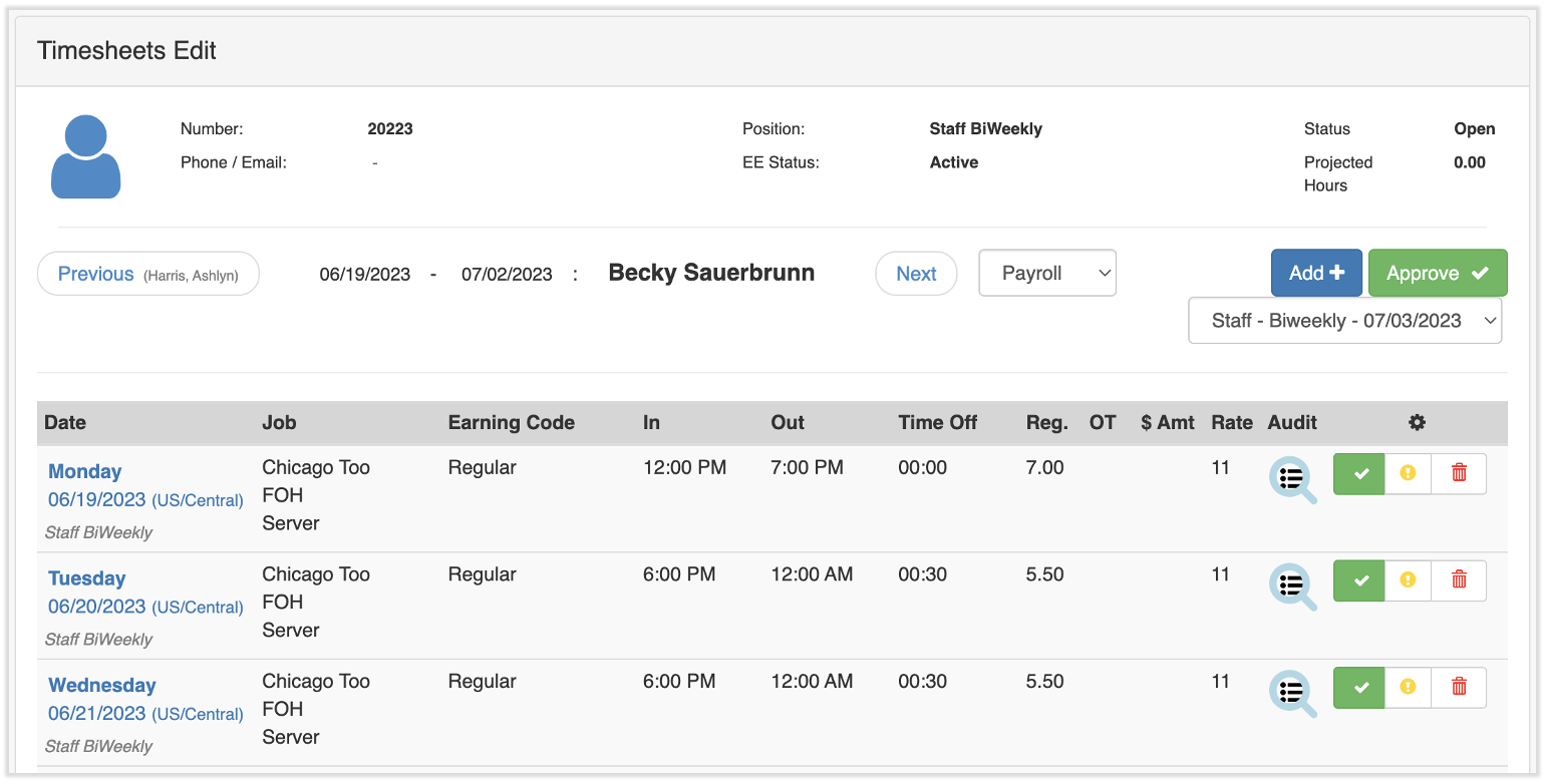 Toast Payroll: Managing Timesheets