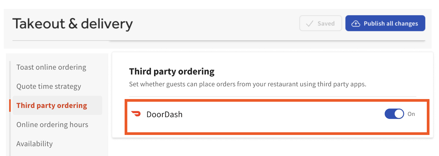 Third party ordering Setup