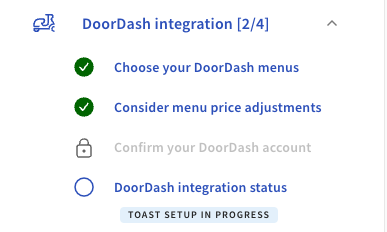 Doordash integration setup checklist 2 of 4