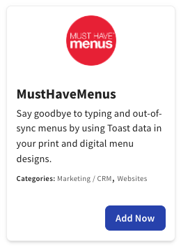 Get Started With the MustHaveMenus Integration