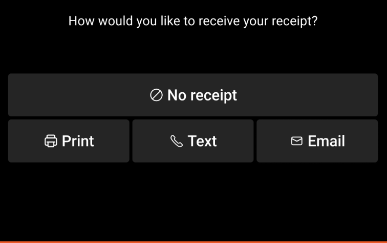 receipt selection screen