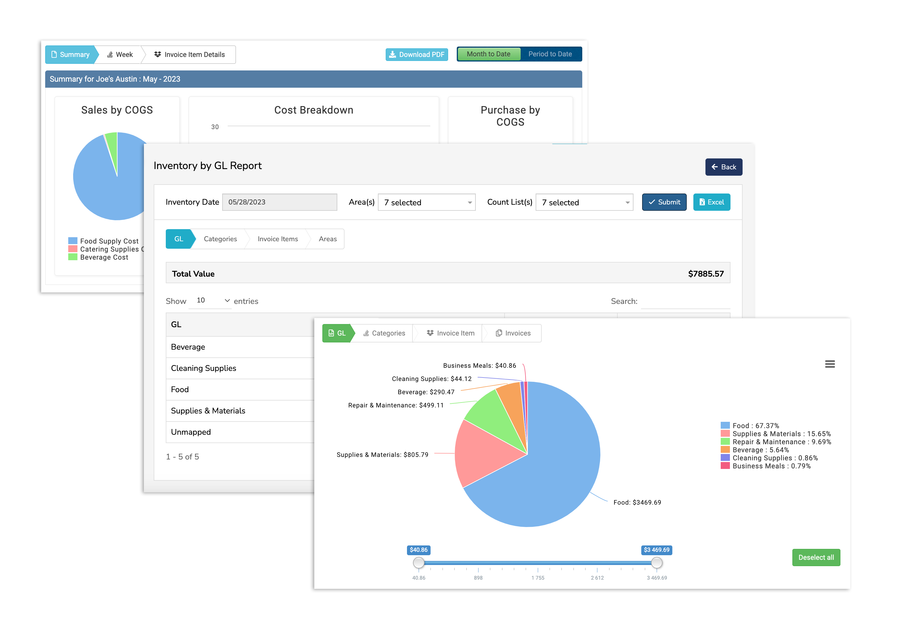 GL Code, Category, and Invoice Item for Reporting, Analytic, and additional food cost tracking-related insight