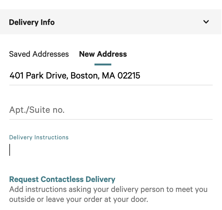 contactless delivery delivery instructions.