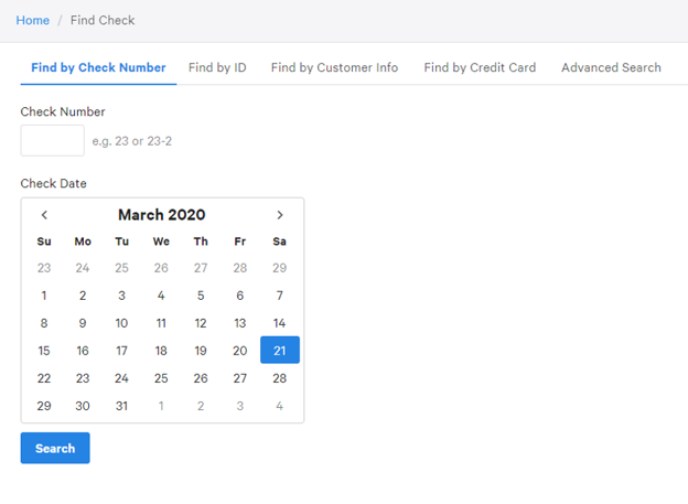 Locate voided Check by Date