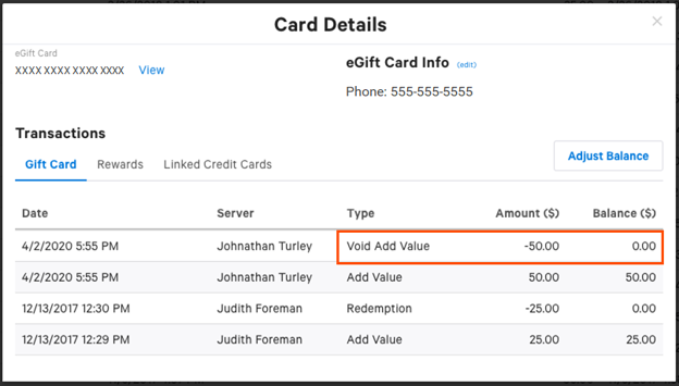 Verify Loaded Gift Card Payment