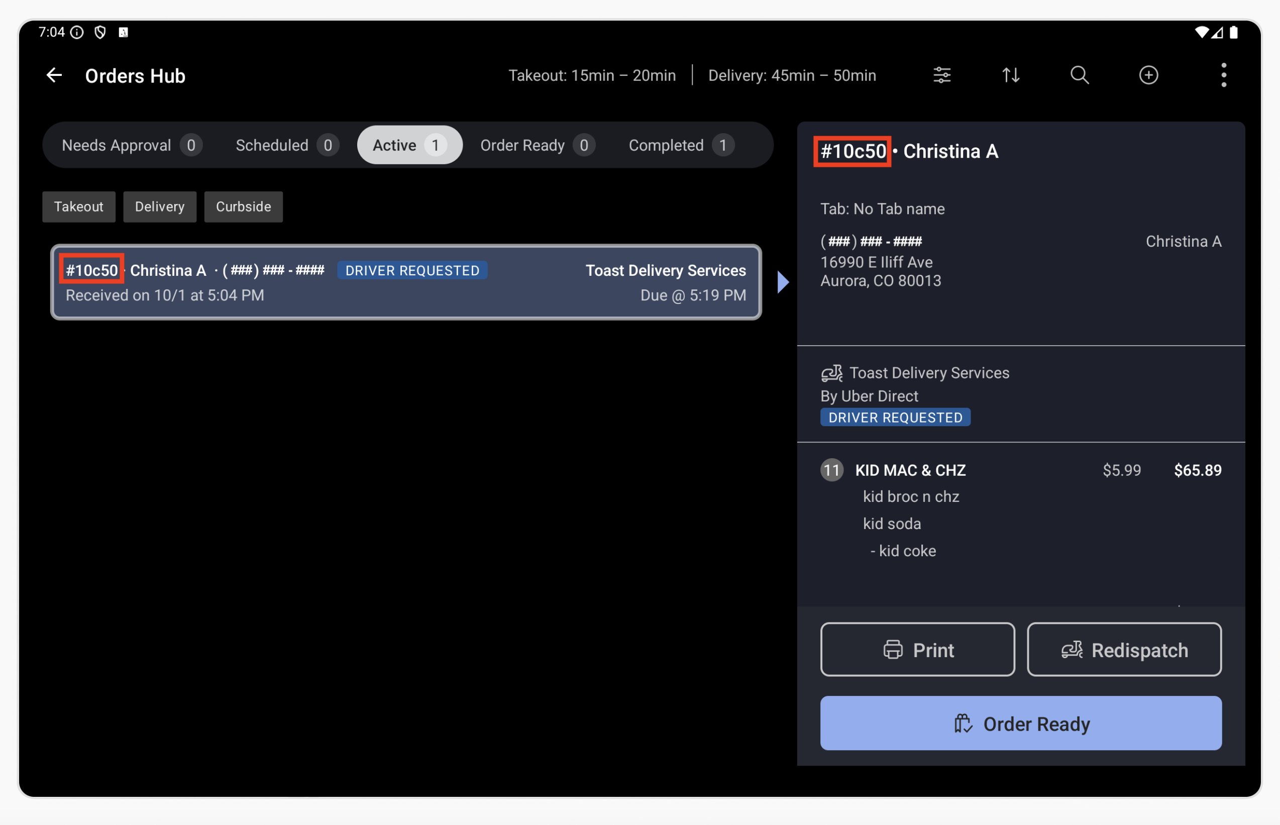 TDS Order ID in Orders Hub.