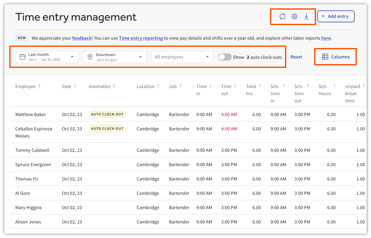Time Entry Management
