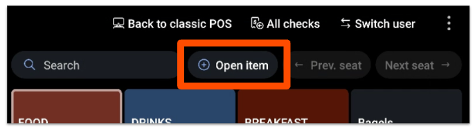 open items button