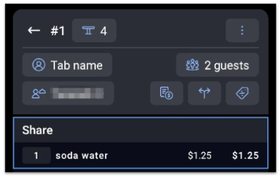 open priced item added to a check