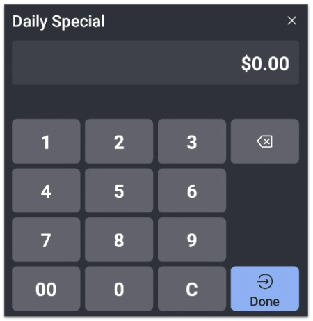enter price for daily special