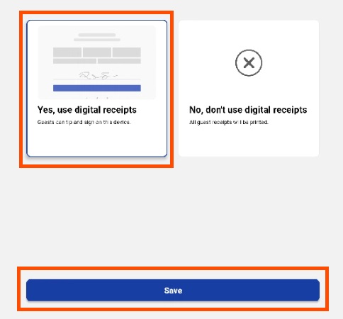 enable digital receipt