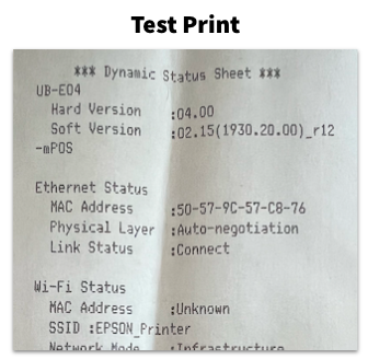 test print receipt from u220b printer