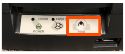 TM-U220B printer showing Feed button
