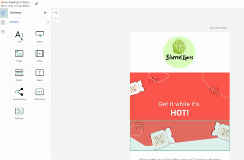 Drag and drop call to action modules.