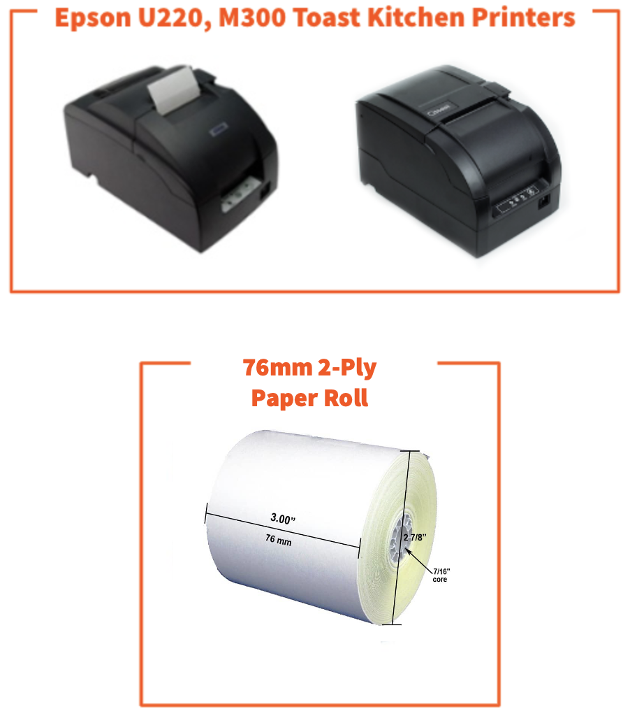 Epson U220, M300 printers and 76 mm paper roll