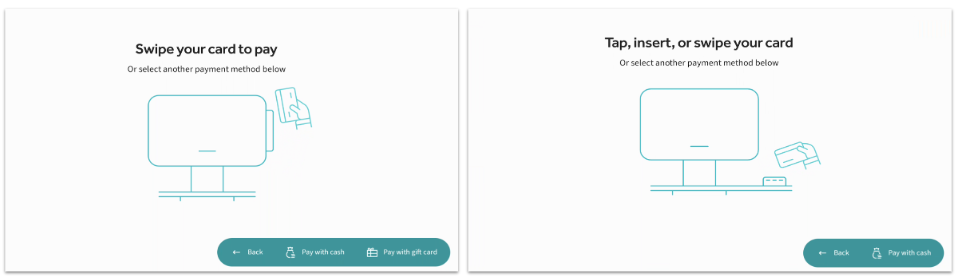 payment screen options - one says