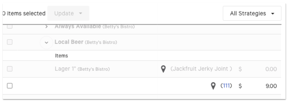 example of price editor without permissions to edit