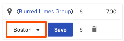 drop-down to select location