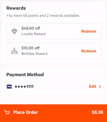 showing how customer Redeem the Rewards upon check out.