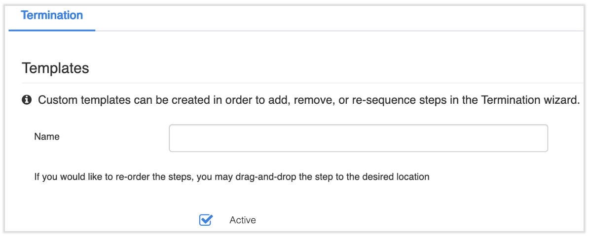 Naming a Termination Template