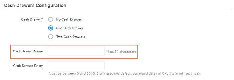 Cash Drawer name on Toastweb