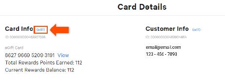 Loyalty member card details Edit is highlighted