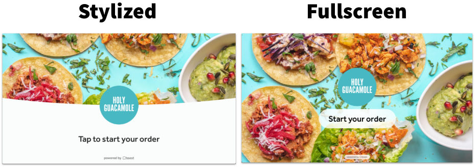 stylized vs. fullscreen kiosk setting comparison