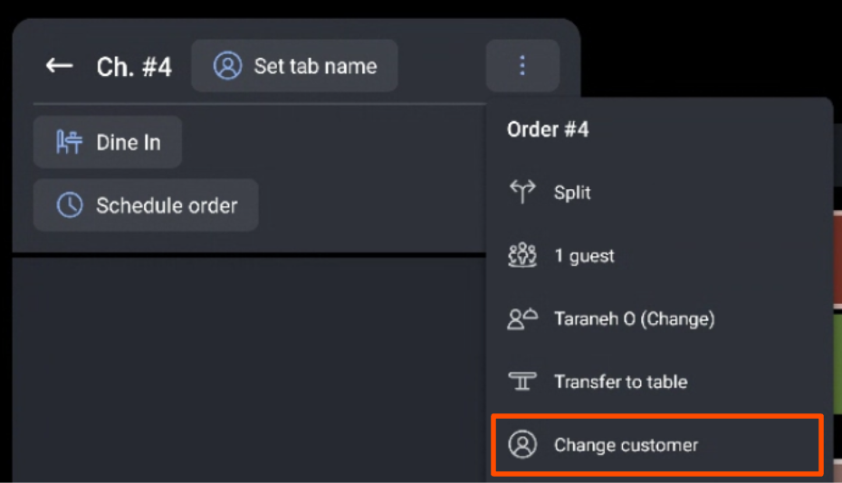 POS - change customer option