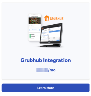 Toast Shop Grubhub integration tile.