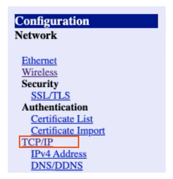 Configuration settings