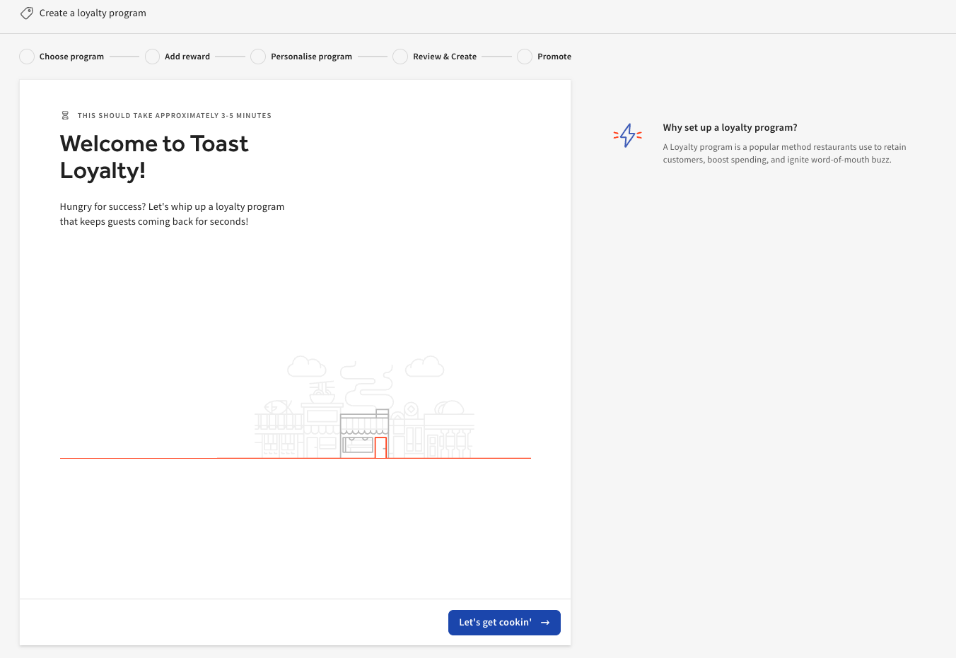 Toast Loyalty set up for new users.