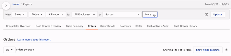 demonstration of using report filters